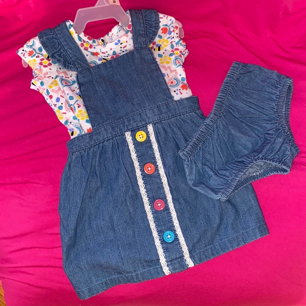 NWOT Wonder nation 3pc Jean dress set